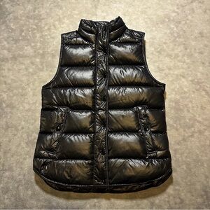 J. Crew Shiny Black Puffer Vest Size XS